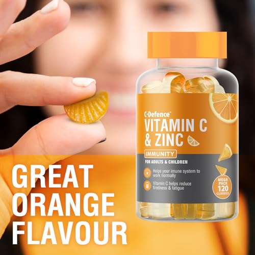 C-Defence Vitamin C and Zinc 120 Gummies Orange Flavour