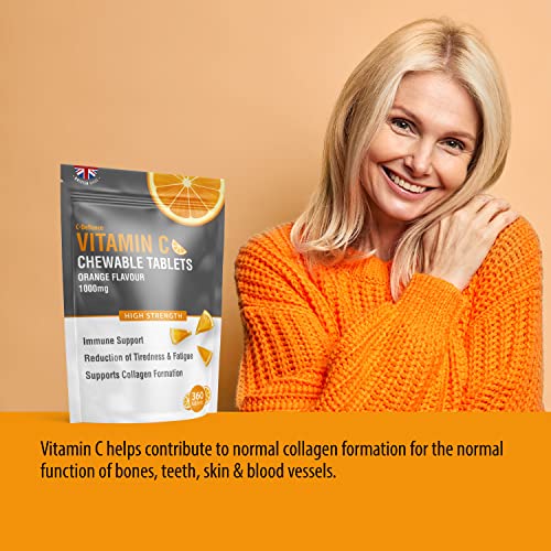 C- Defence Vitamin C 1000mg Chewable - 360 Tablets Orange Flavour
