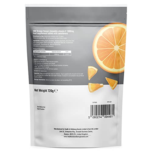 C- Defence Vitamin C 1000mg Chewable - 360 Tablets Orange Flavour