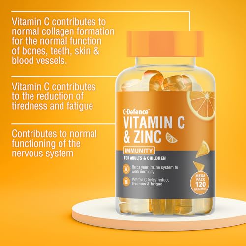 C-Defence Vitamin C and Zinc 120 Gummies Orange Flavour