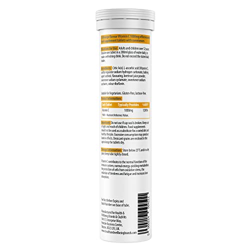 Vitamin C 1000mg Effervescent Orange Flavour