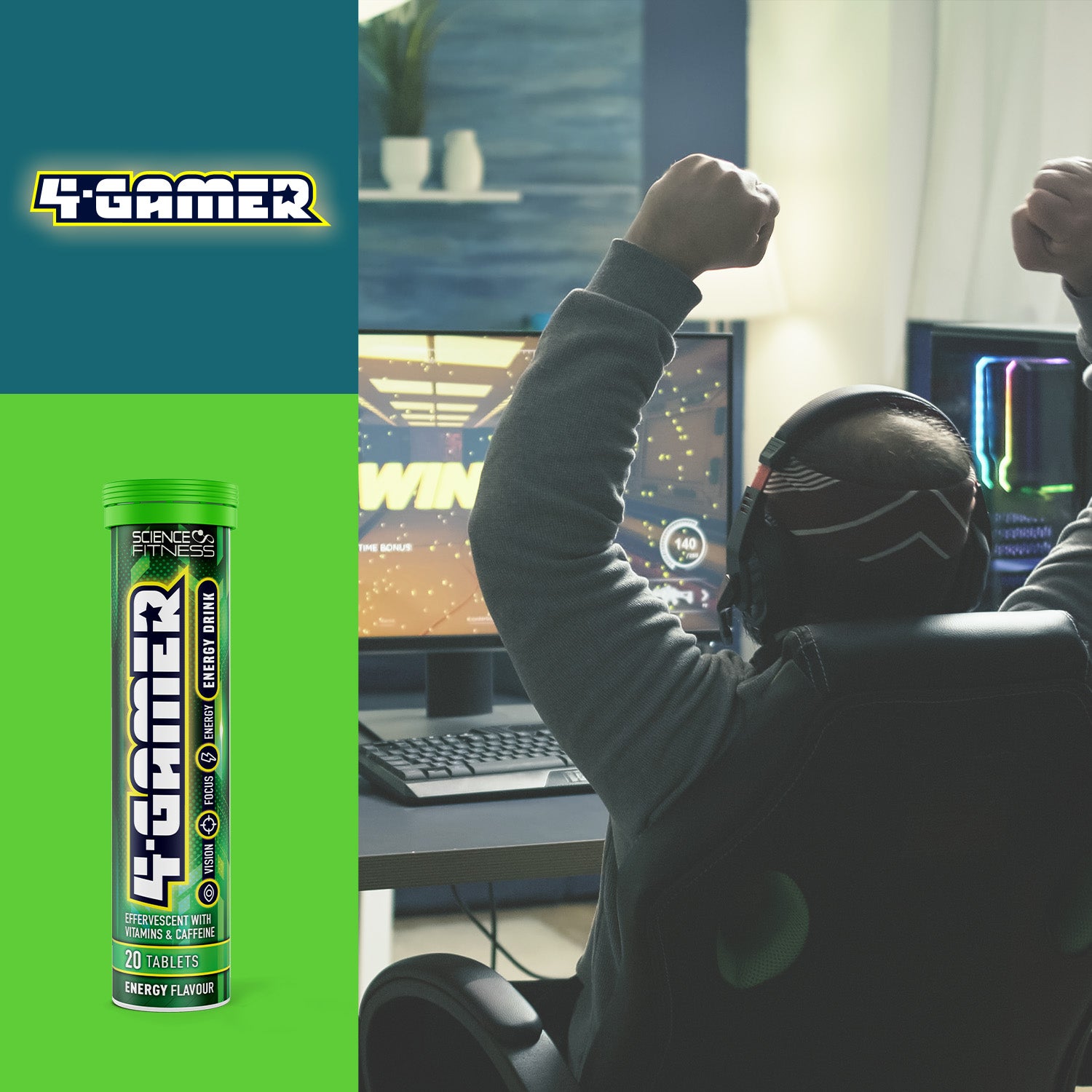 Gaming Supplement 4Gamer Effervescent-Energy Drink flavour