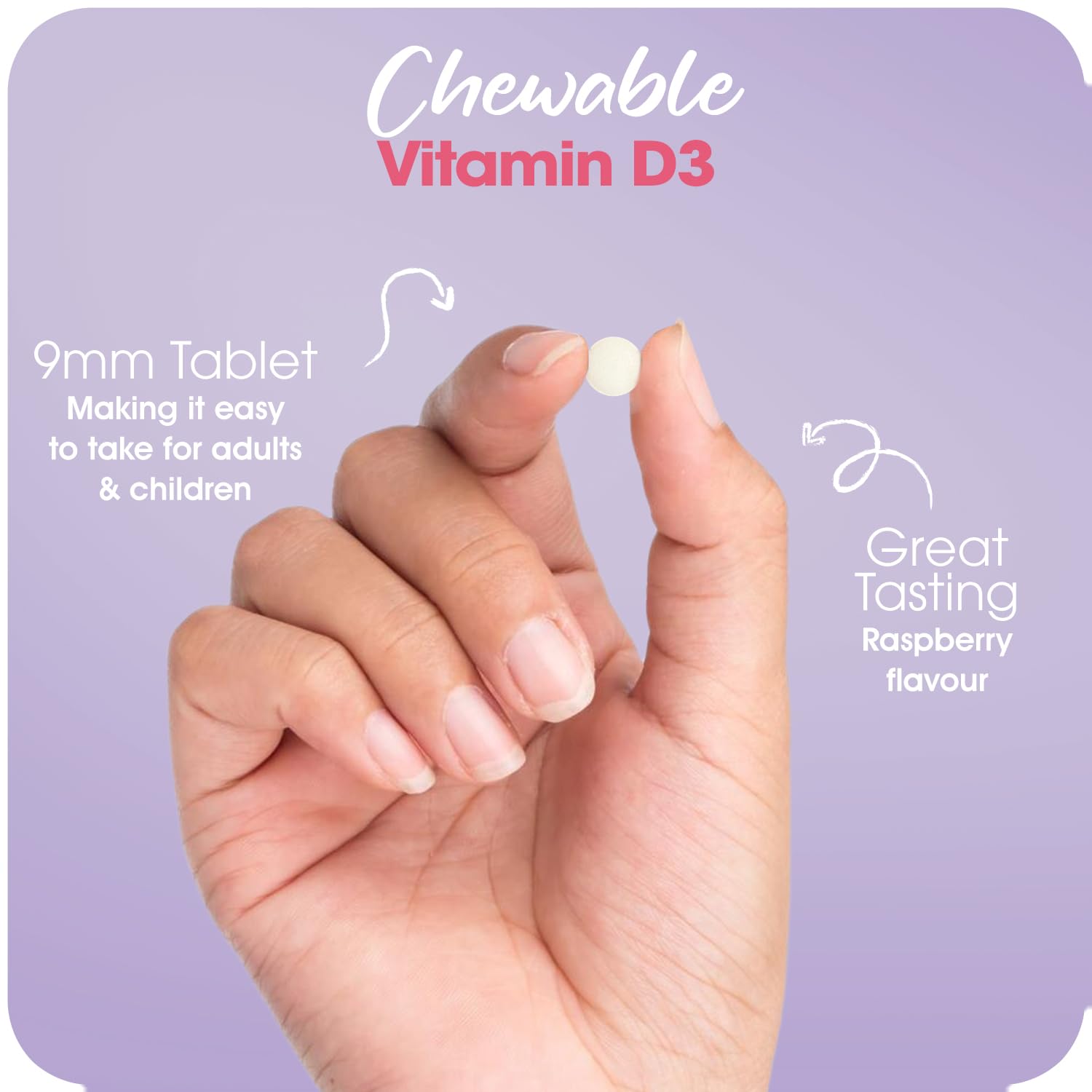 Vitamin D Raspberry Flavour chewable 360 tablets for Family