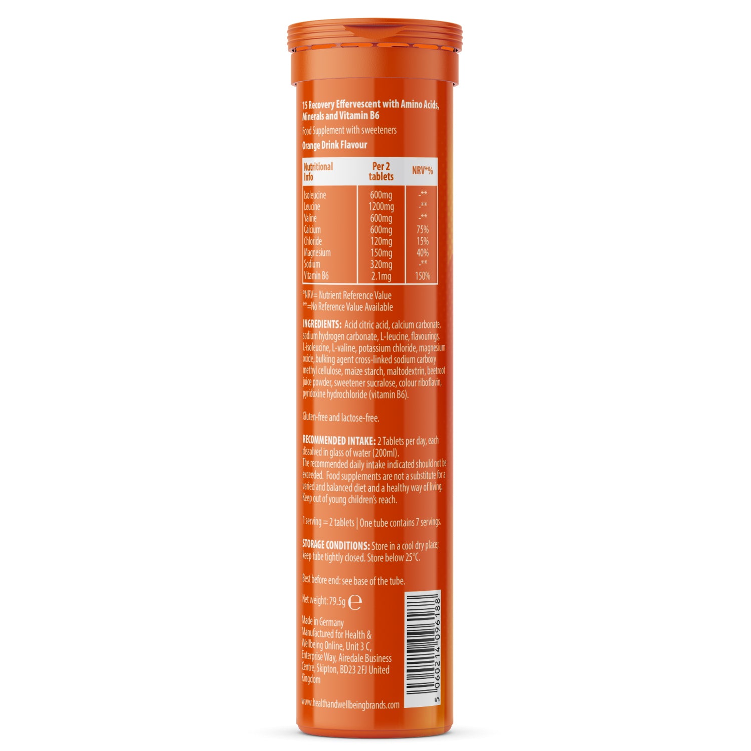 Recovery Effervescent BCAA+ Magnesium -Orange Flavour