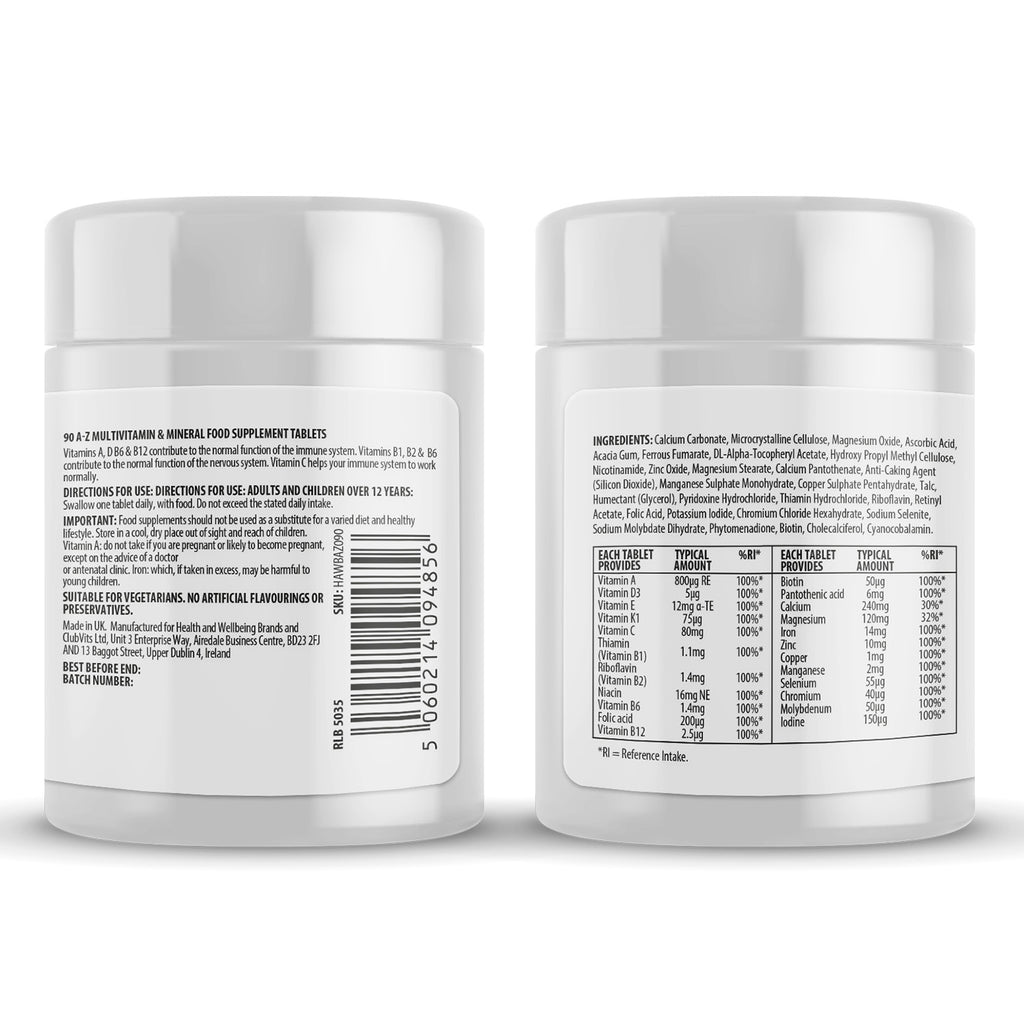 A-Z Multivitamin and Minerals 90 Tablets