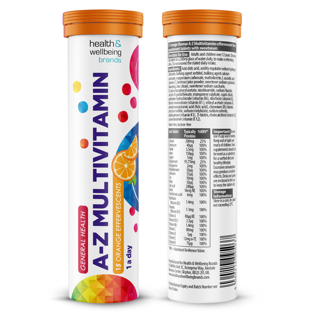 A-Z Effervescent- Orange Flavour drinkable vitamins