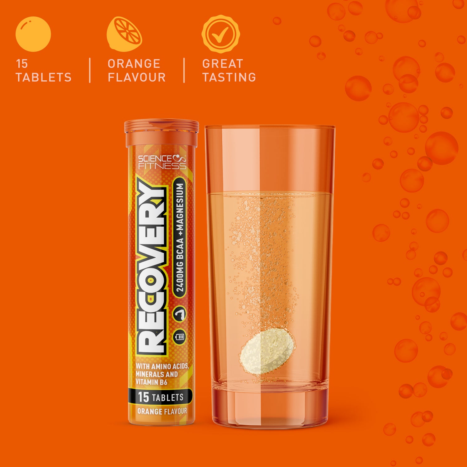 Recovery Effervescent BCAA+ Magnesium -Orange Flavour