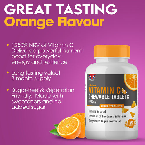 C-Defence Vitamin C 1000mg Chewable C 90 Tablets