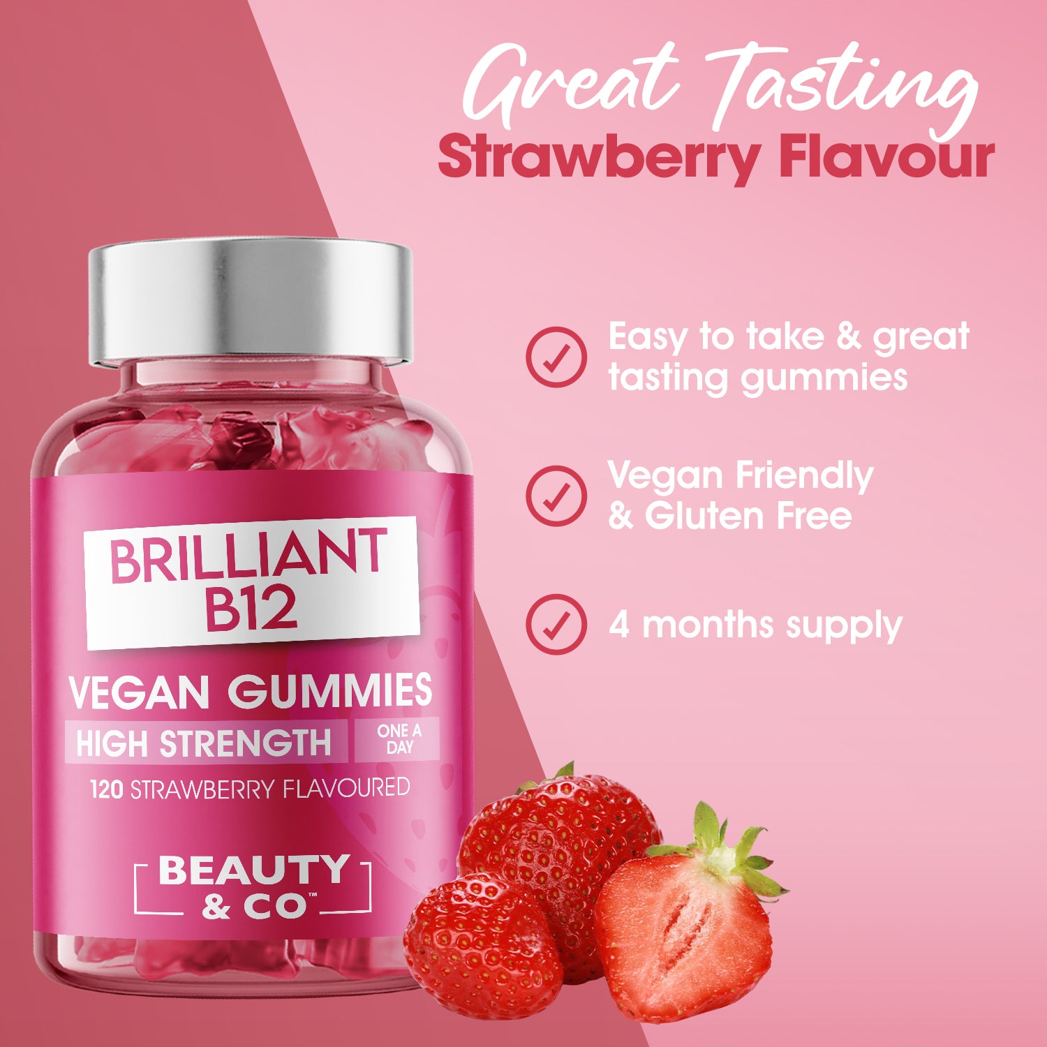 B12 Gummies 120 Strawberry Flavour