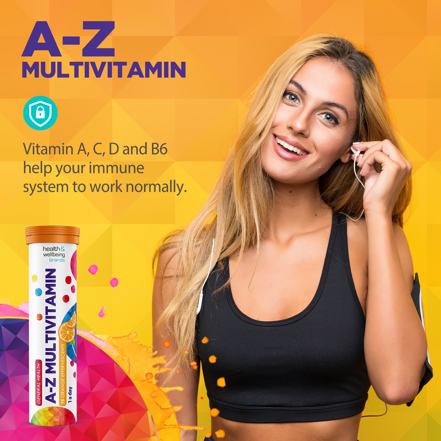 A-Z Effervescent- Orange Flavour drinkable vitamins