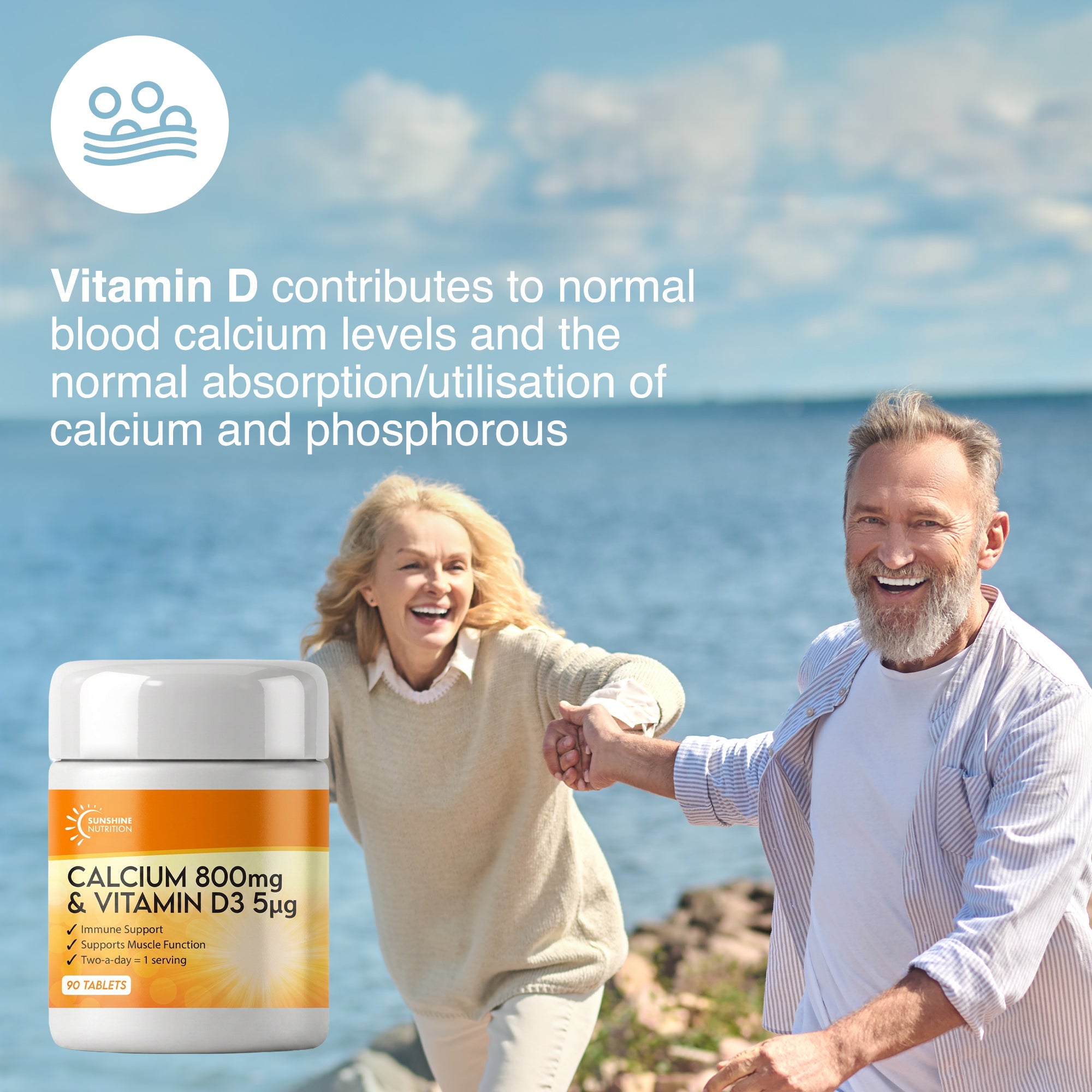 Calcium and Vitamin D3 90 Tablets