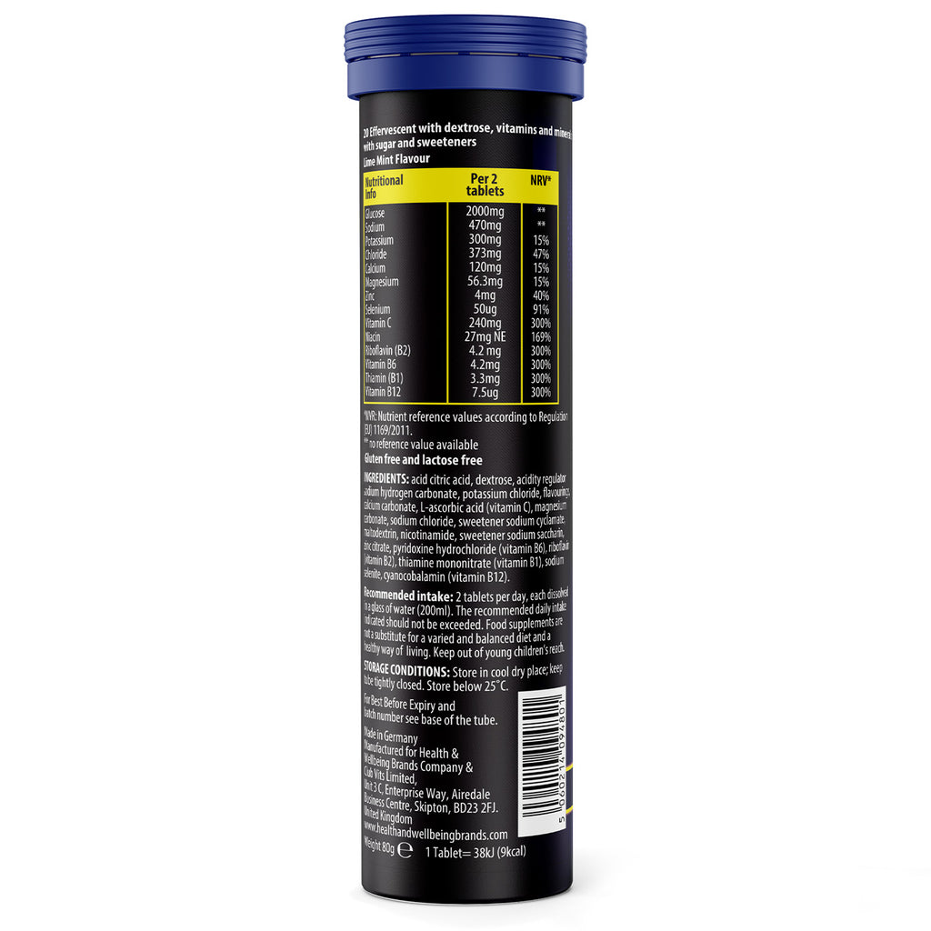 Hydration Effervescent Tablets with Electrolytes- Lemon and Lime Flavour