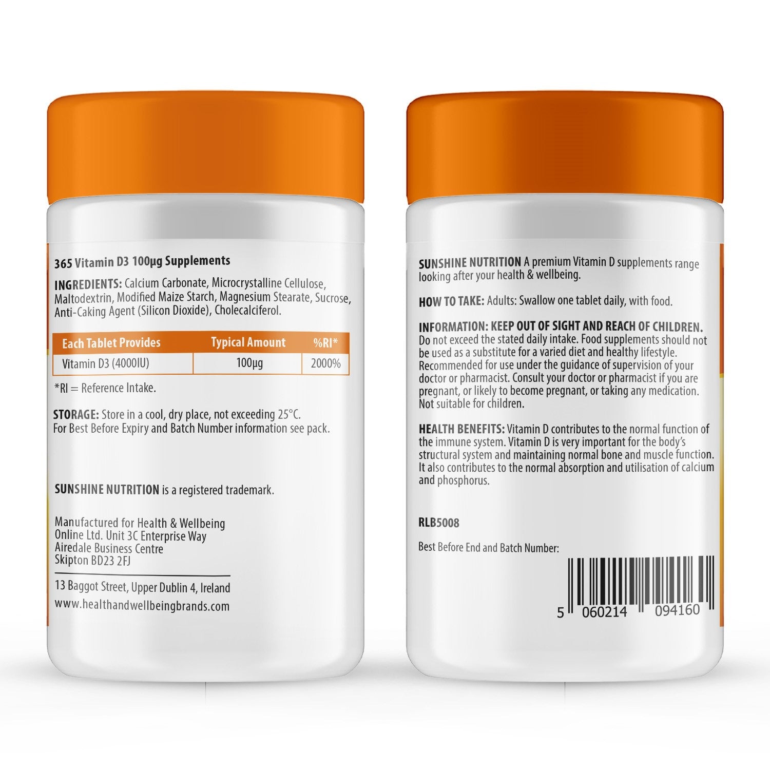 Vitamin D Tablets -High Strength D3 4000IU 360 Tablets