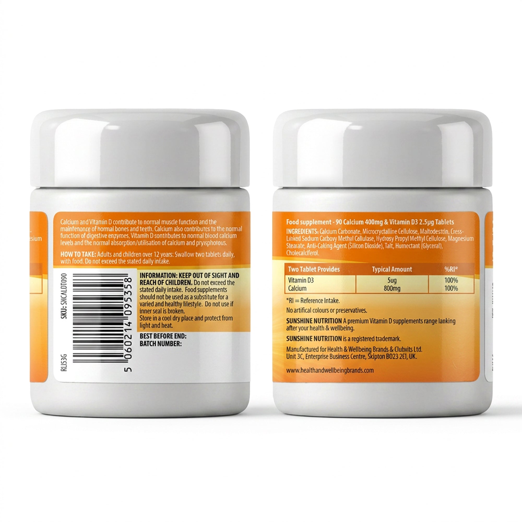 Calcium and Vitamin D3 90 Tablets