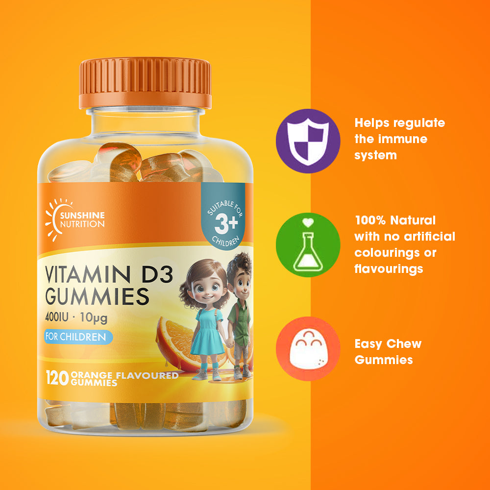 Vitamin D for Children 120 Orange Flavour Gummies