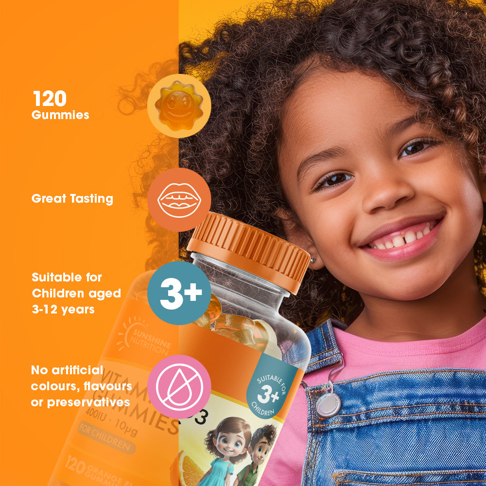 Vitamin D for Children 120 Orange Flavour Gummies