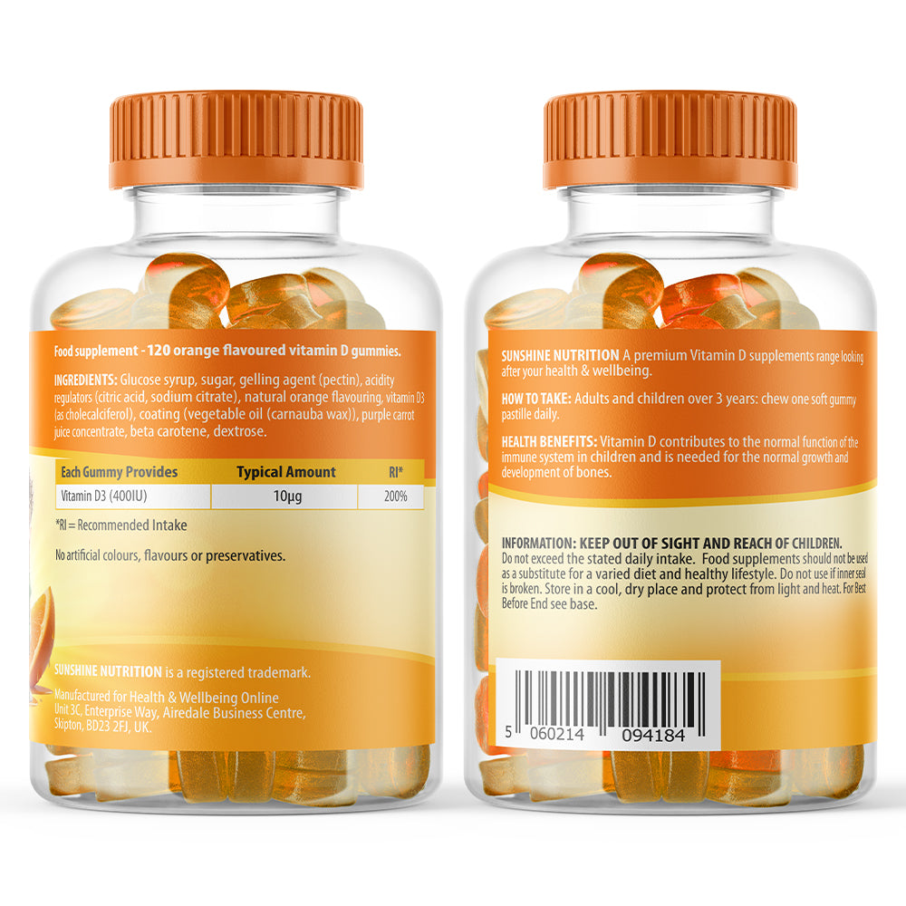 Vitamin D for Children 120 Orange Flavour Gummies