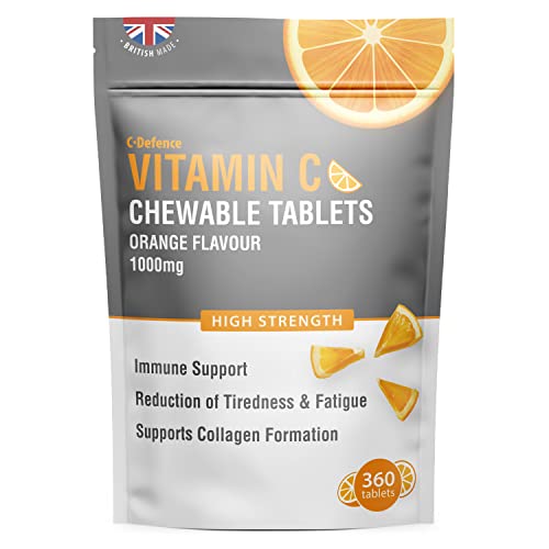 C- Defence Vitamin C 1000mg Chewable - 360 Tablets Orange Flavour