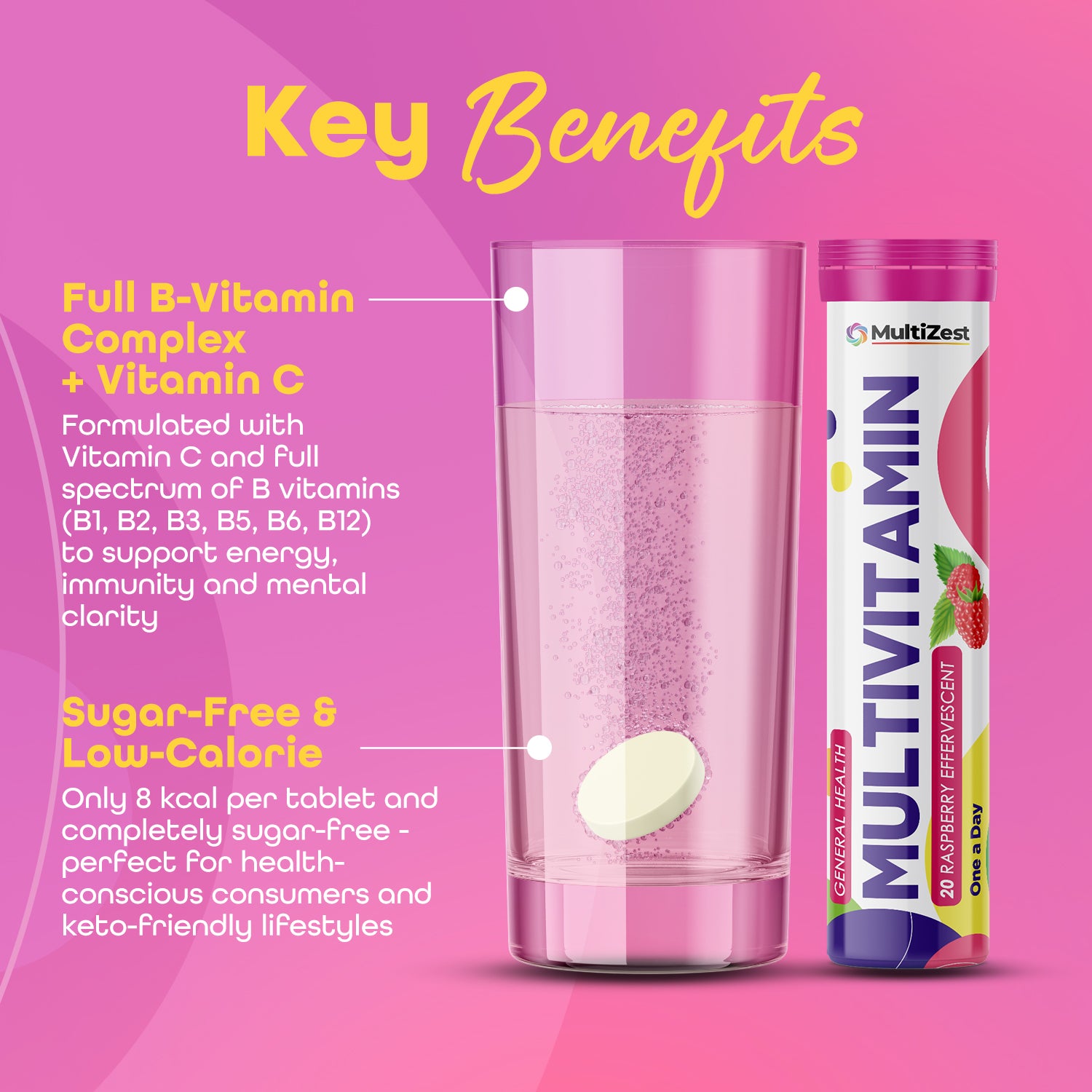 Multivitamin Effervescent Raspberry Flavour