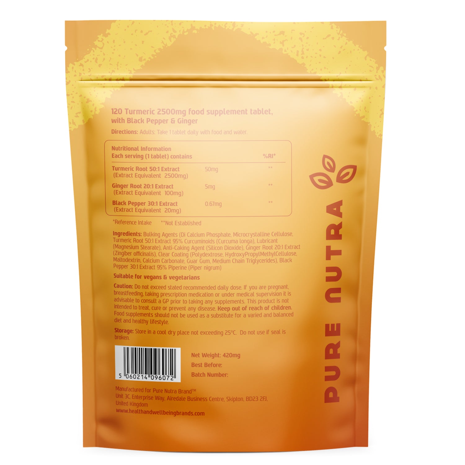 Turmeric 2500mg with Ginger and Black Pepper 120 tablets