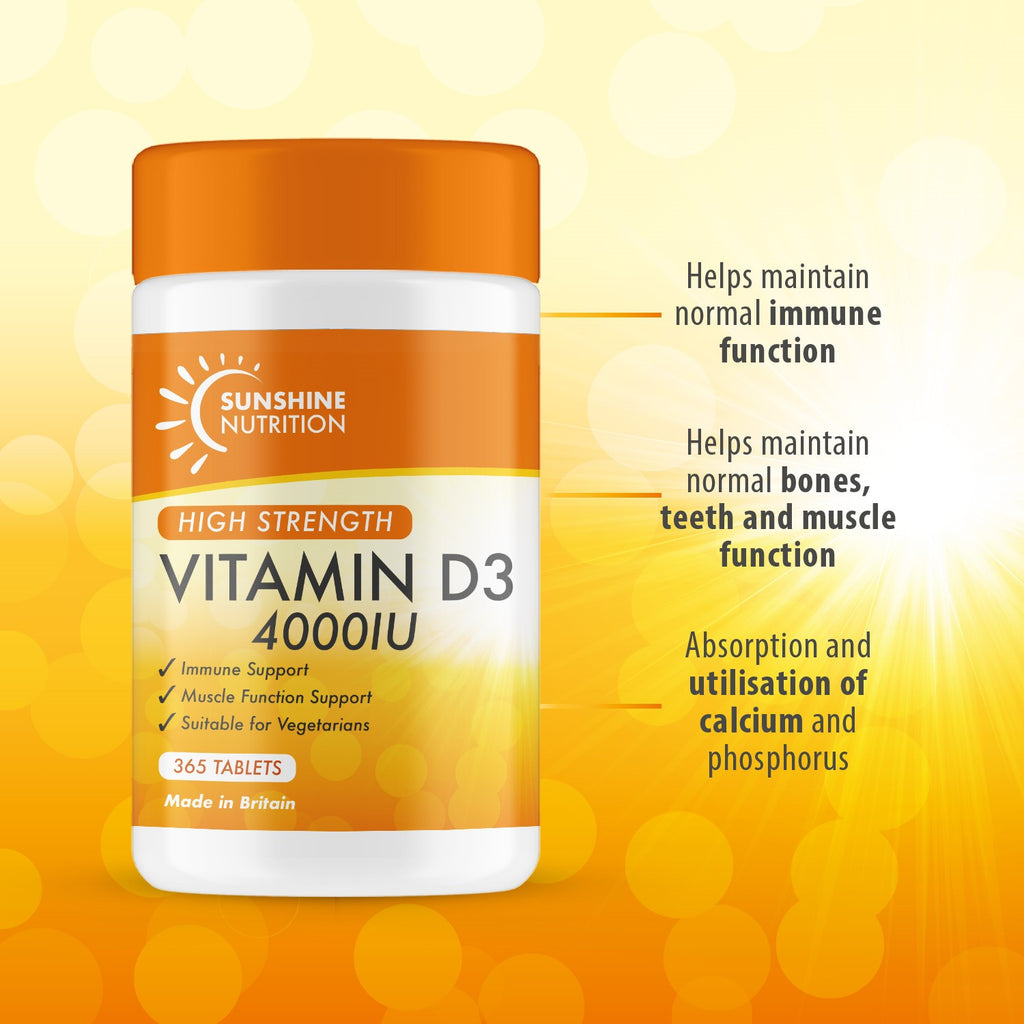 Vitamin D Tablets -High Strength D3 4000IU 360 Tablets