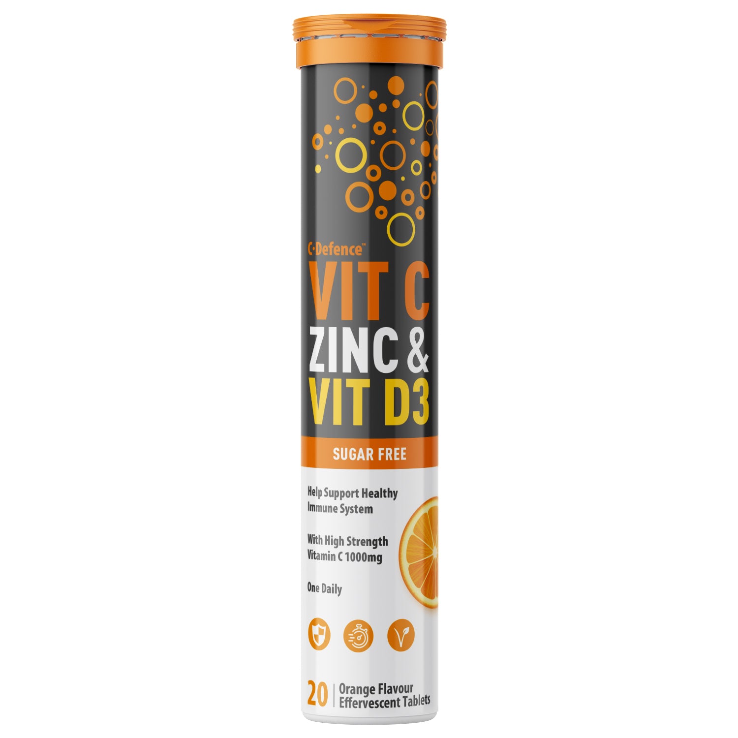 C-Defence Vitamin C, Zinc, Vitamin D Effervescent 20 Tablets