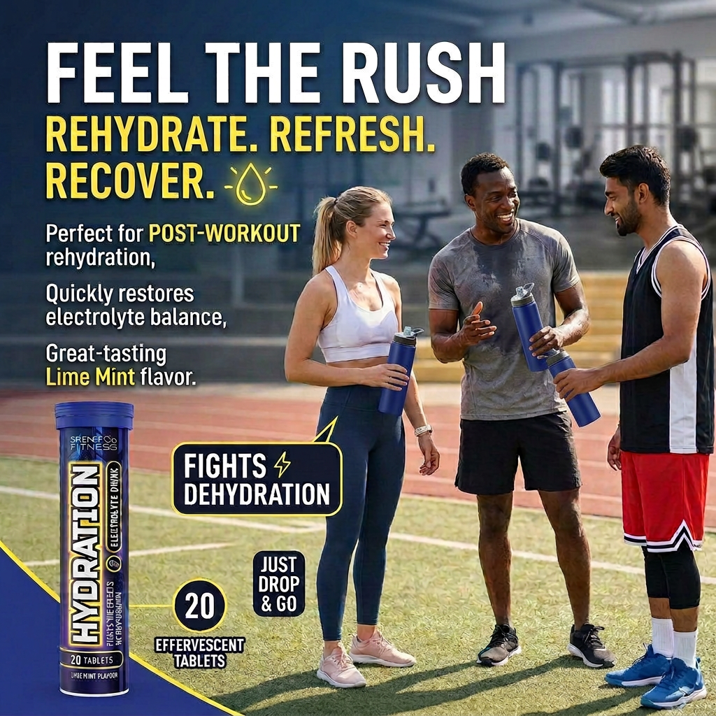 Hydration Effervescent Tablets with Electrolytes- Lemon and Lime Flavour