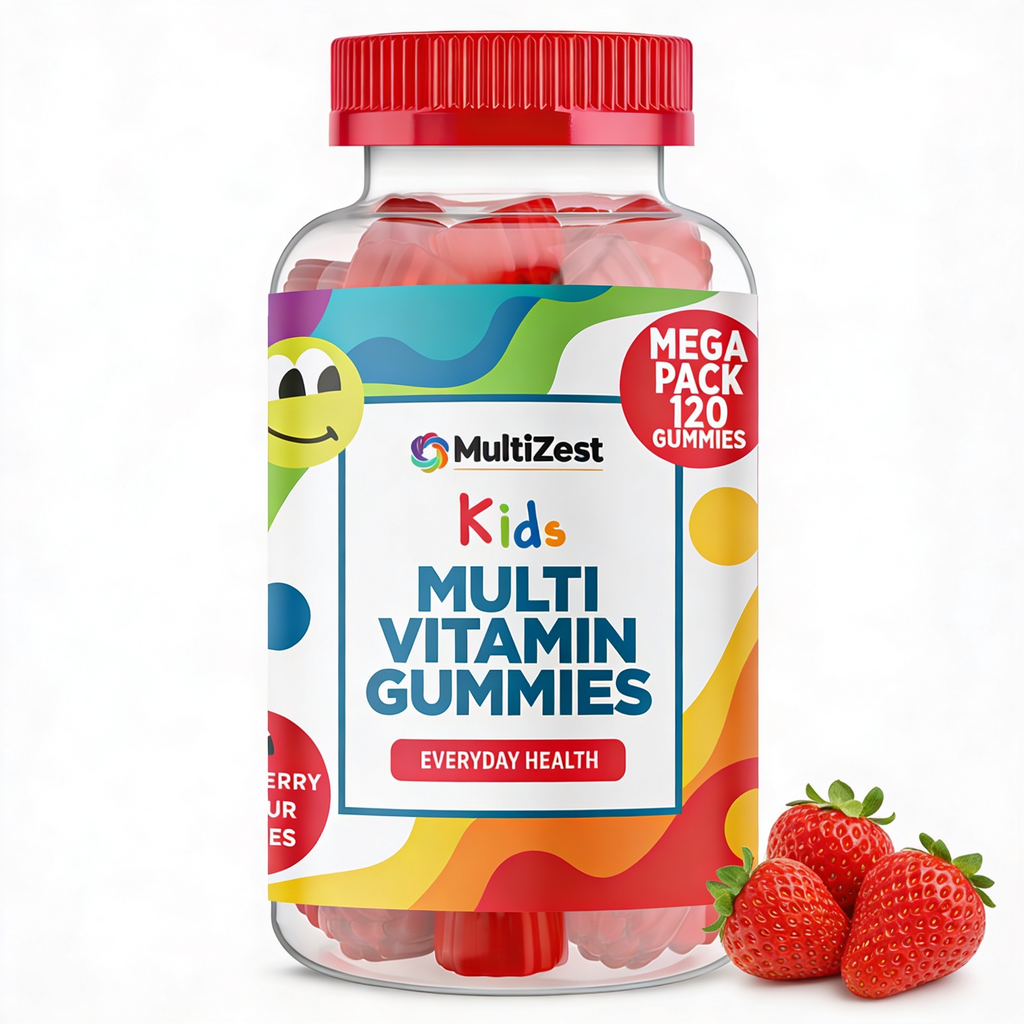 MultiZest Children Multivitamin Gummies – Strawberry Flavour (120 Gummies)