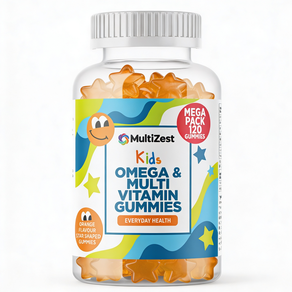 MultiZest Children Omega & Multivitamin Gummies – Orange Flavour (120 Gummies)