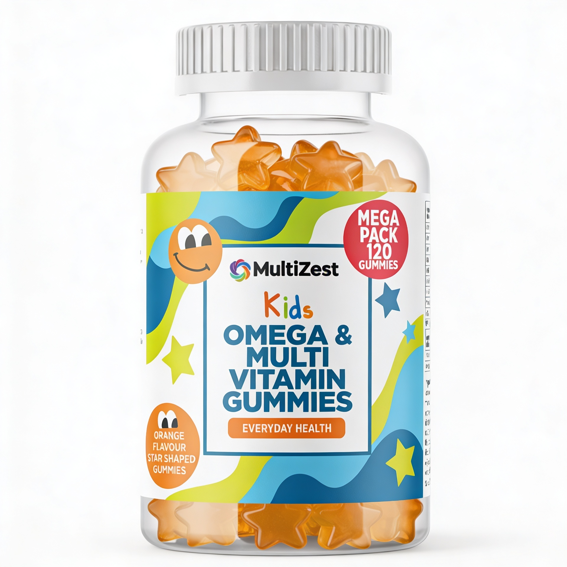 MultiZest Children Omega & Multivitamin Gummies – Orange Flavour (120 Gummies)