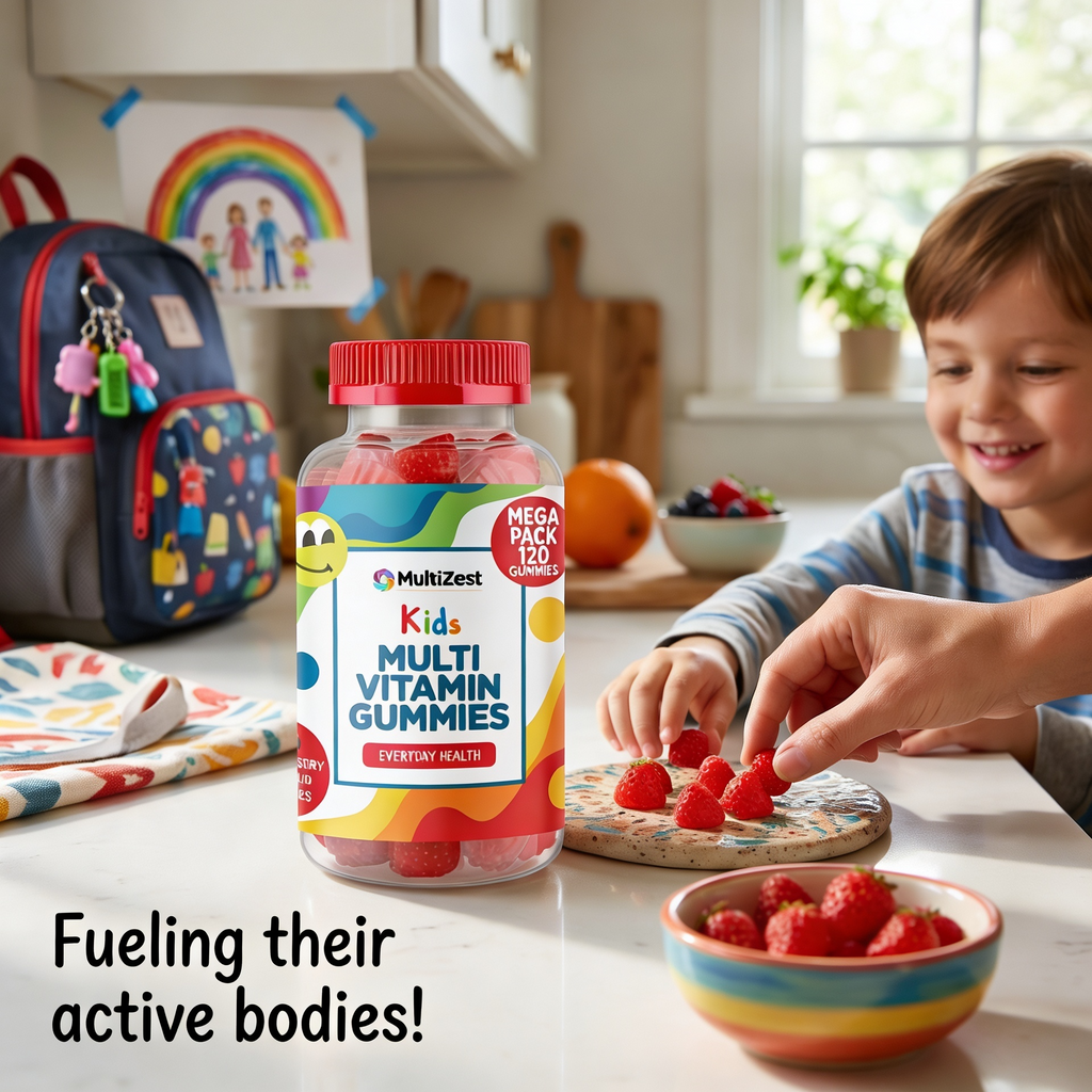 MultiZest Children Multivitamin Gummies – Strawberry Flavour (120 Gummies)